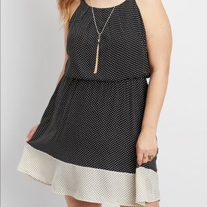 Maurices black & white polka dot dress